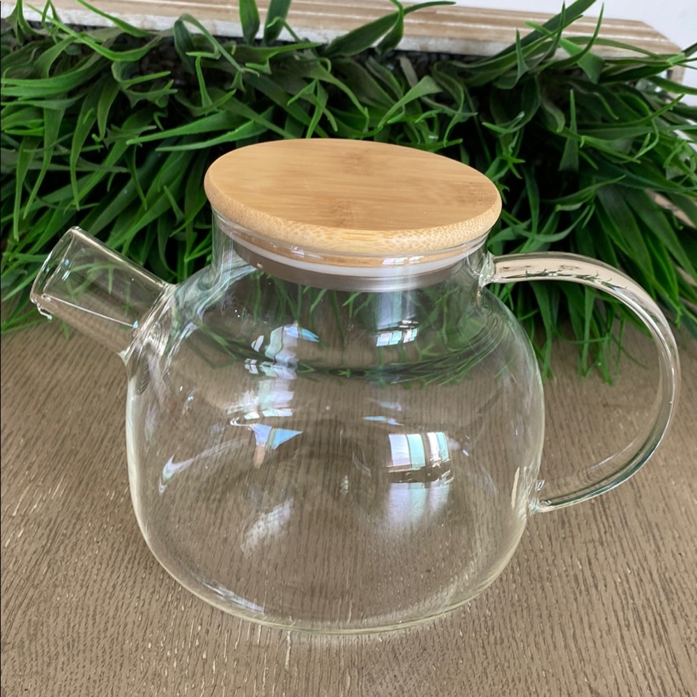 Glass Teapot with Bamboo Lid